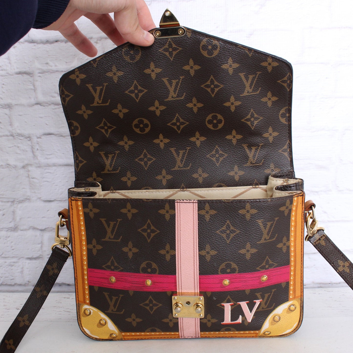 Louis Vuitton Pochette Metis Summer Trunks Trompe L'oeil Monogram Bag