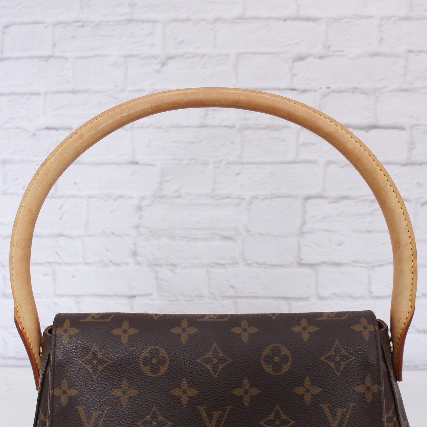 Louis Vuitton Mini Looping Shoulder Bag Monogram Purse Tote Leather Handbag Zip