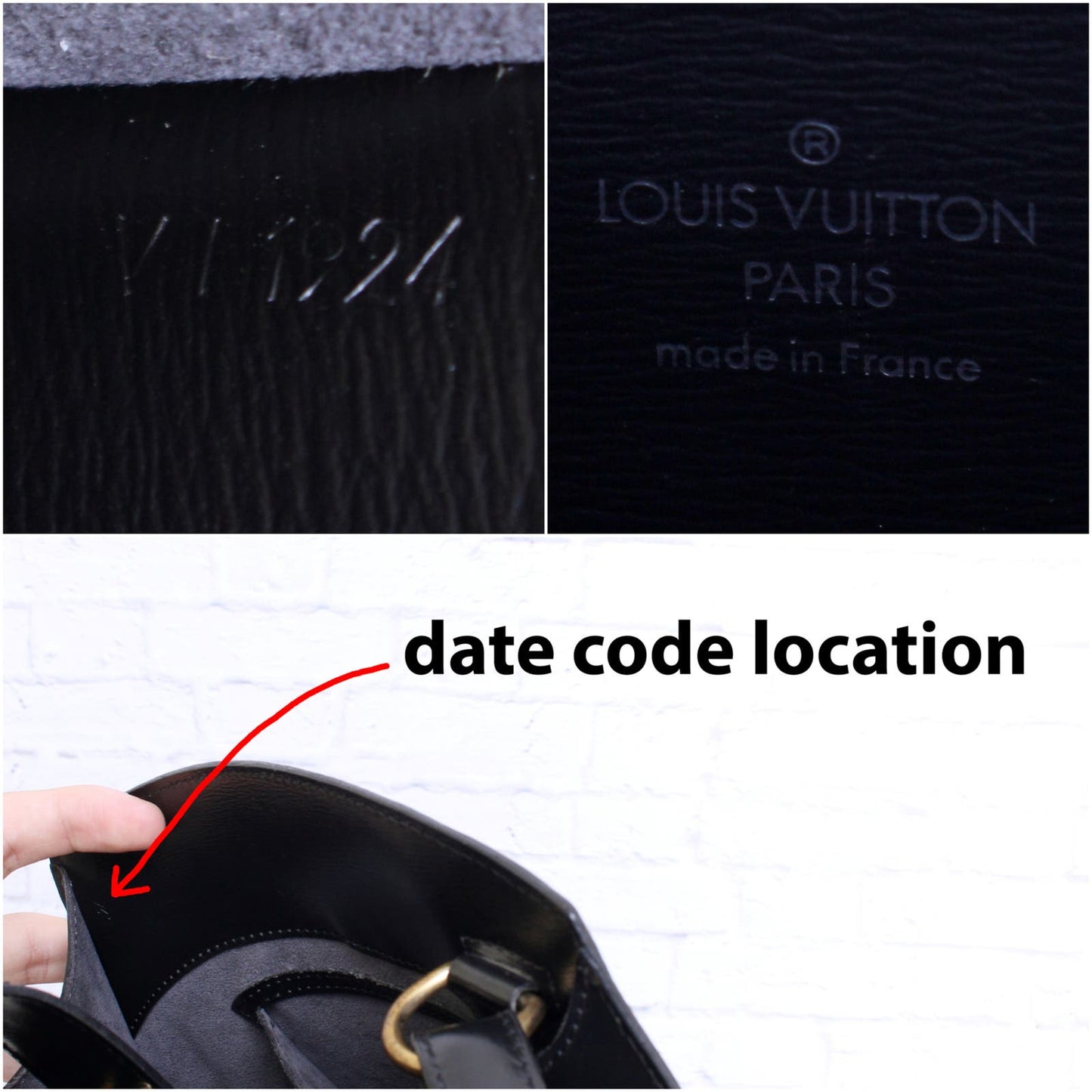 Louis Vuitton Cluny Noir Black Epi Leather Shoulder Bucket Bag