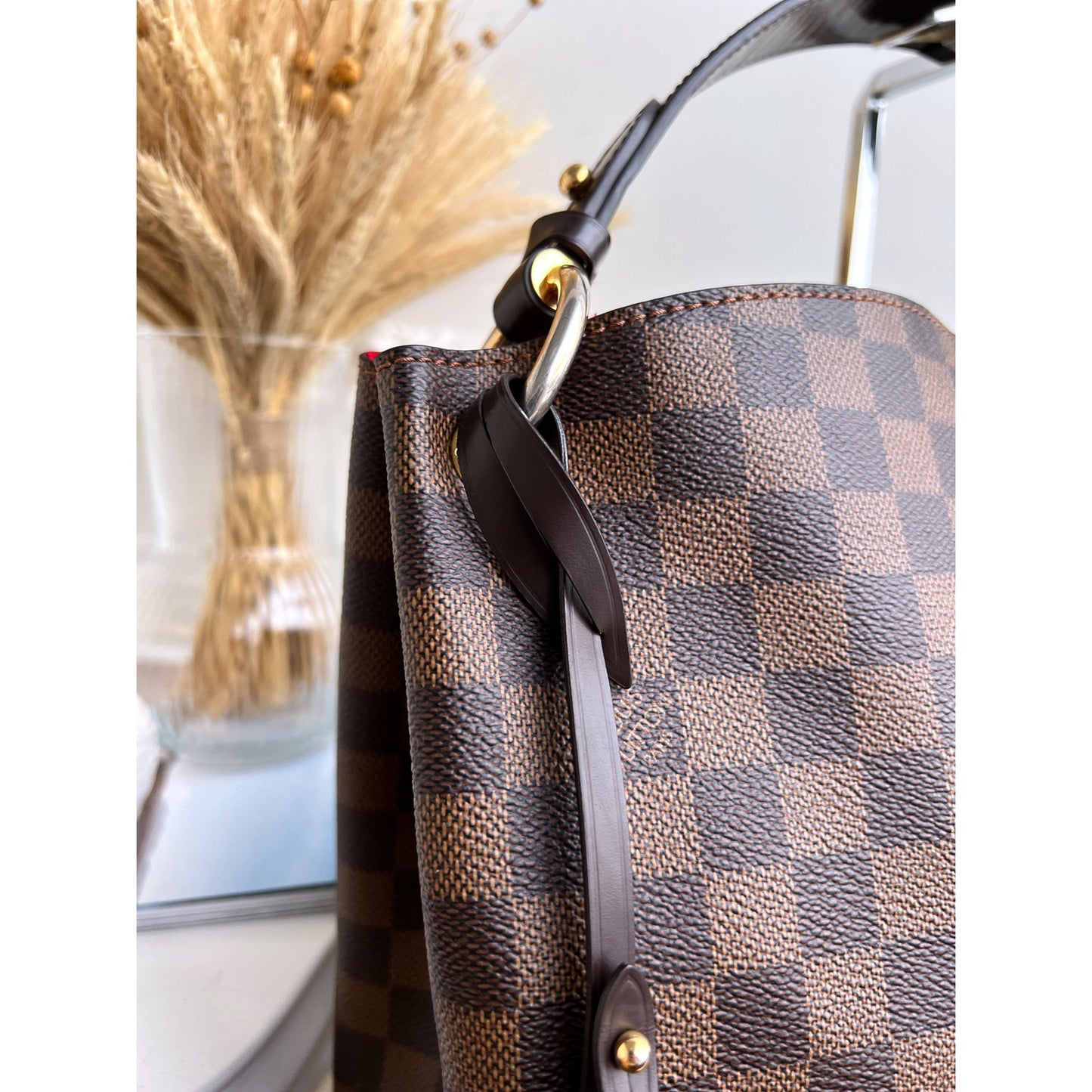 Authentic Louis Vuitton Graceful GM Damier Ebene Tote Shoulder Bag