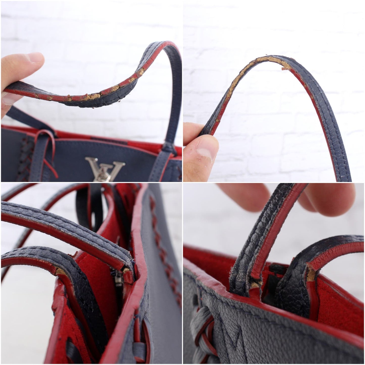 Louis Vuitton Marine Rouge Taurillon Lockme Cabas Tote Navy Leather LV