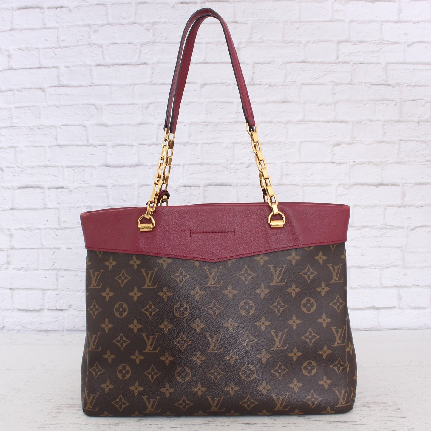 Louis Vuitton Pallas Shopper Monogram Purple Leather Shoulder Bag