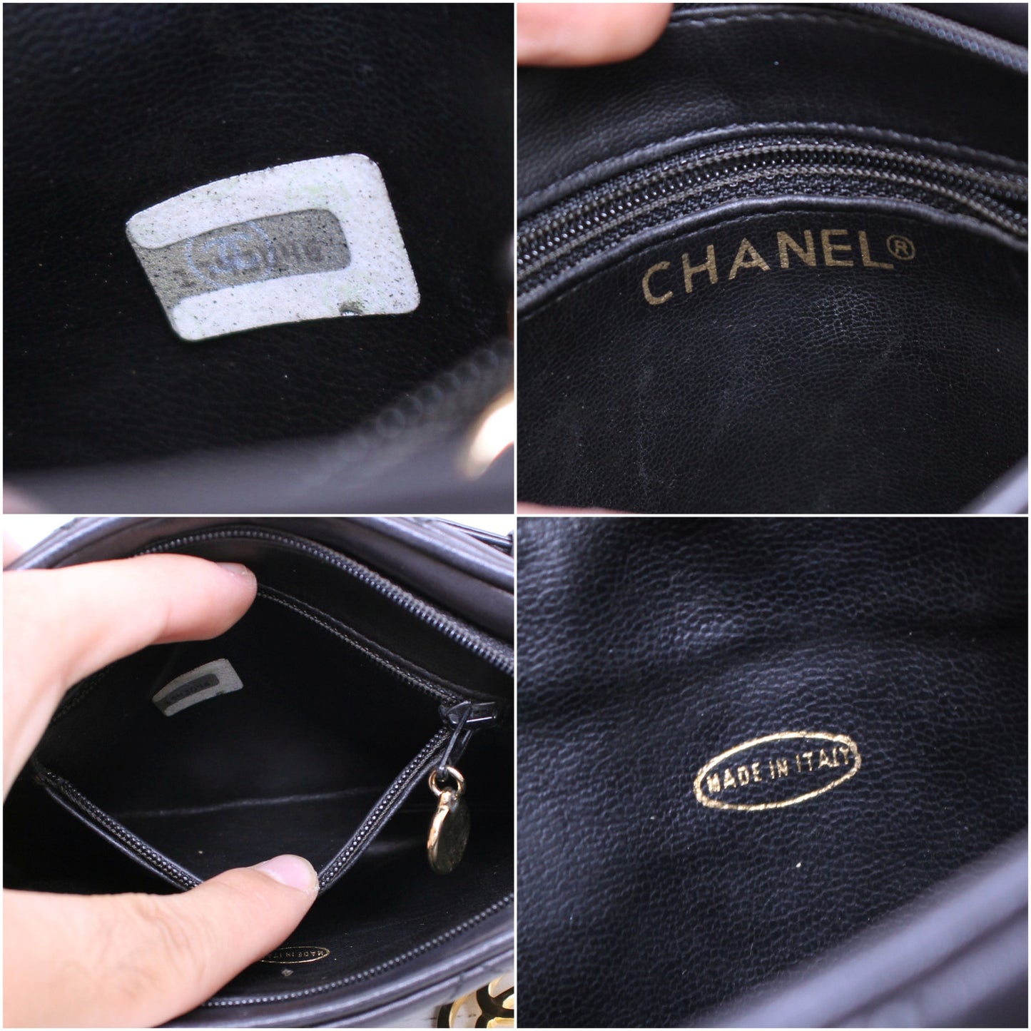 Chanel Mini Waist Clutch Black Lambskin Leather Purse A4847