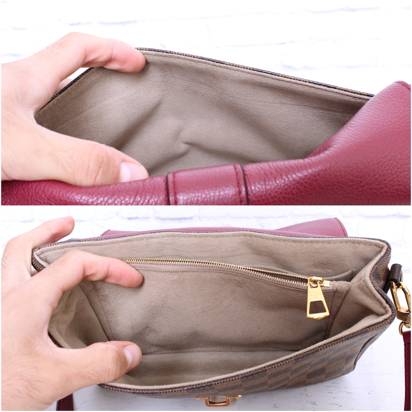 Louis Vuitton Clapton PM Damier Ebene Brown Crossbody Shoulder Purse C0007