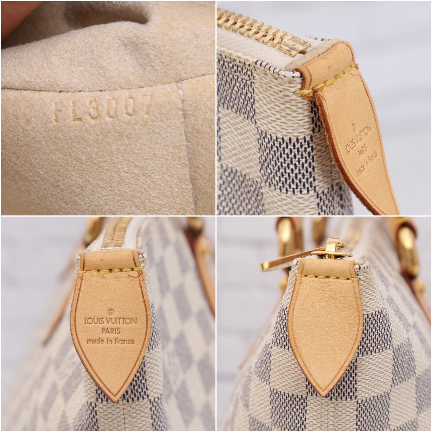 Louis Vuitton Saleya MM Damier Azur Tote White Shoulder Hobo Leather Purse A2518