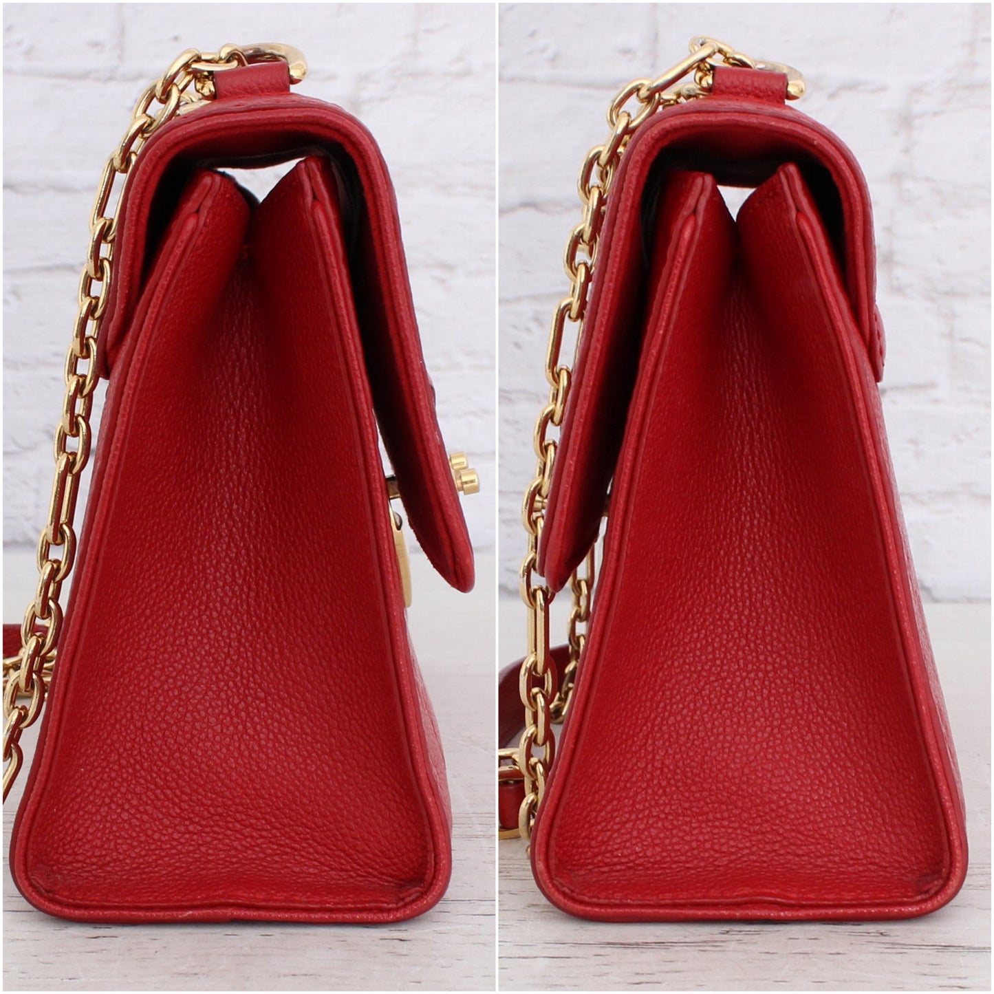 Louis Vuitton Saint Sulpice PM Red Empreinte Chain Shoulder Crossbody