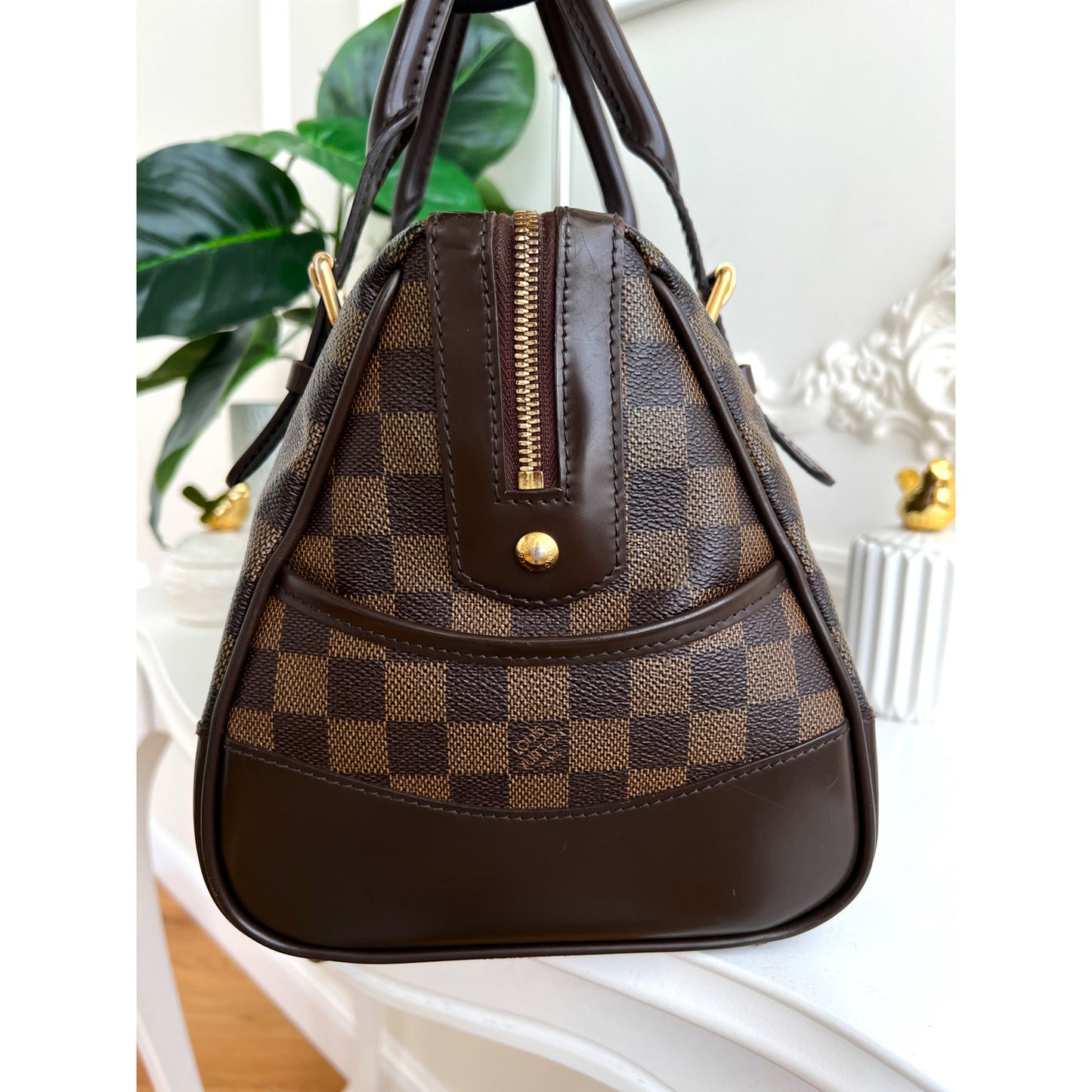 Authentic Louis Vuitton Berkeley Damier Ebene Satchel Handbag B0774