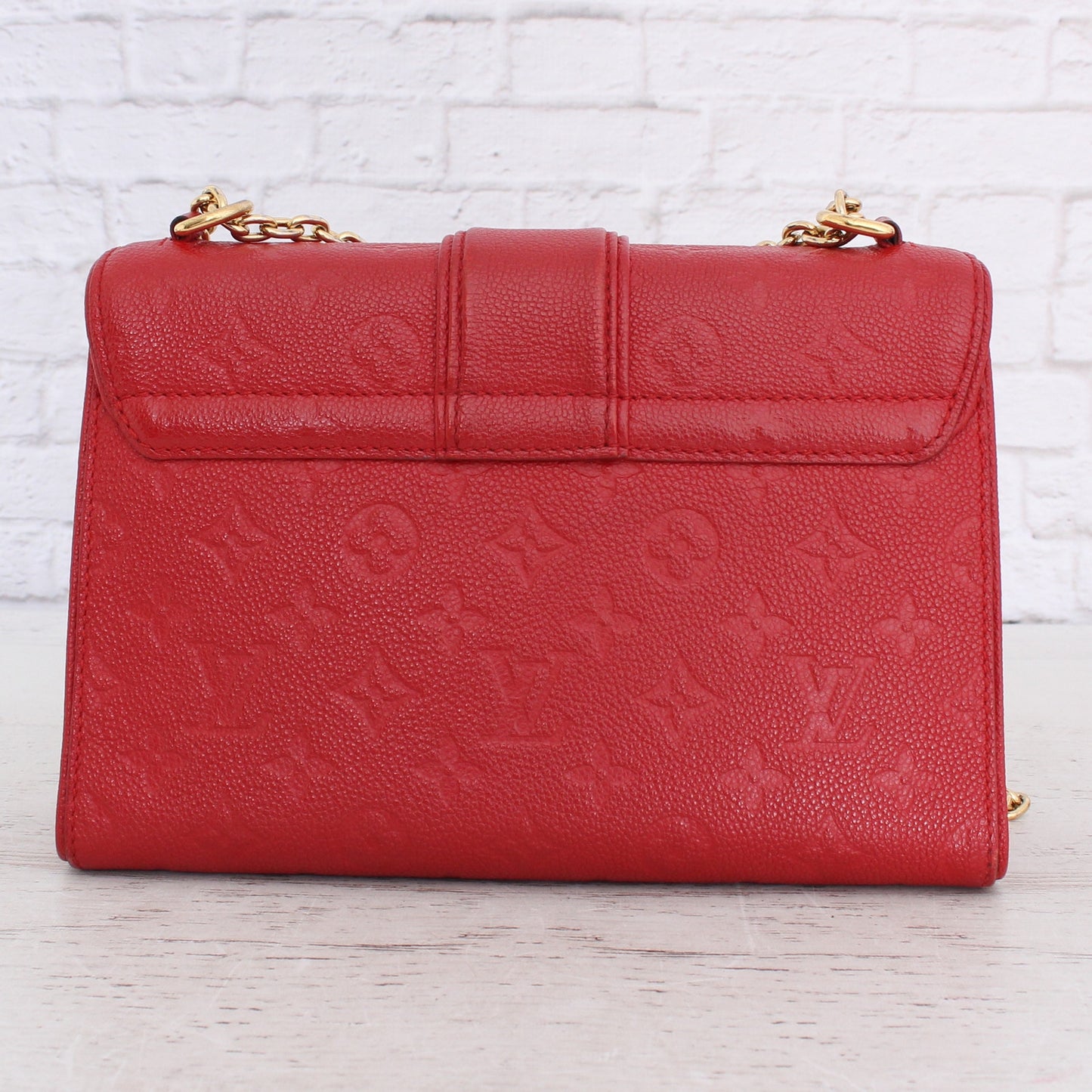 Louis Vuitton Saint Sulpice PM Red Empreinte Chain Shoulder Crossbody