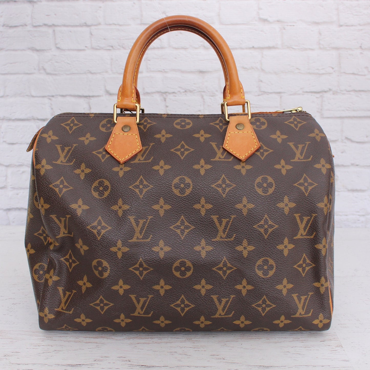 Louis Vuitton Speedy 30 Monogram Satchel Purse Brown Handbag Large Tote A5368