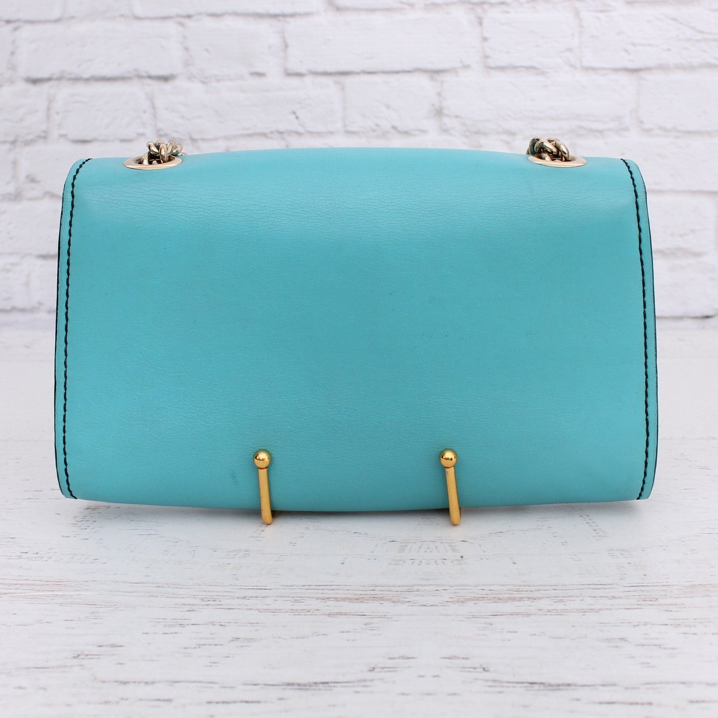 Gucci Emily Turquoise Calfskin Leather Crossbody and Shoulder Purse A4979