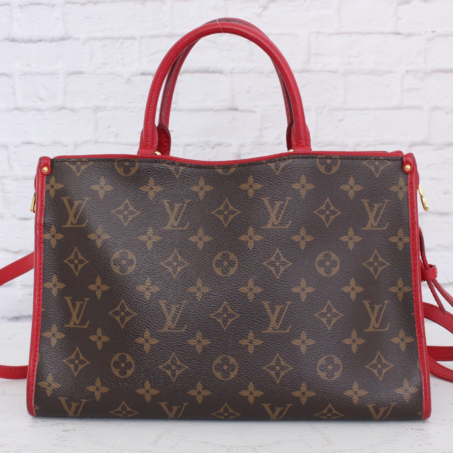 Louis Vuitton Popincourt PM Monogram Red Crossbody Shoulder Satchel