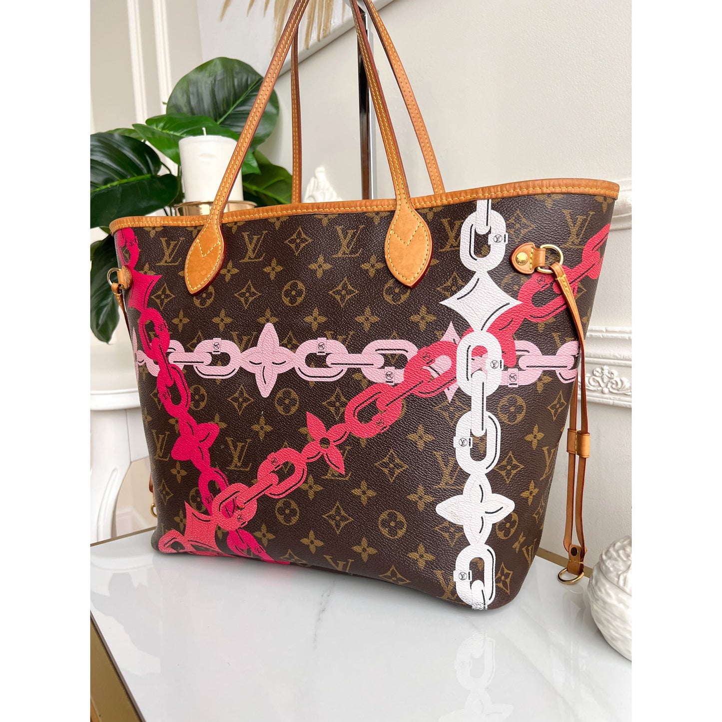 Louis Vuitton Neverfull MM Monogram Bay Chain Limited Edition