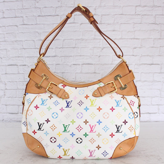 Louis Vuitton Greta GM White Multicolor Shoulder Bag