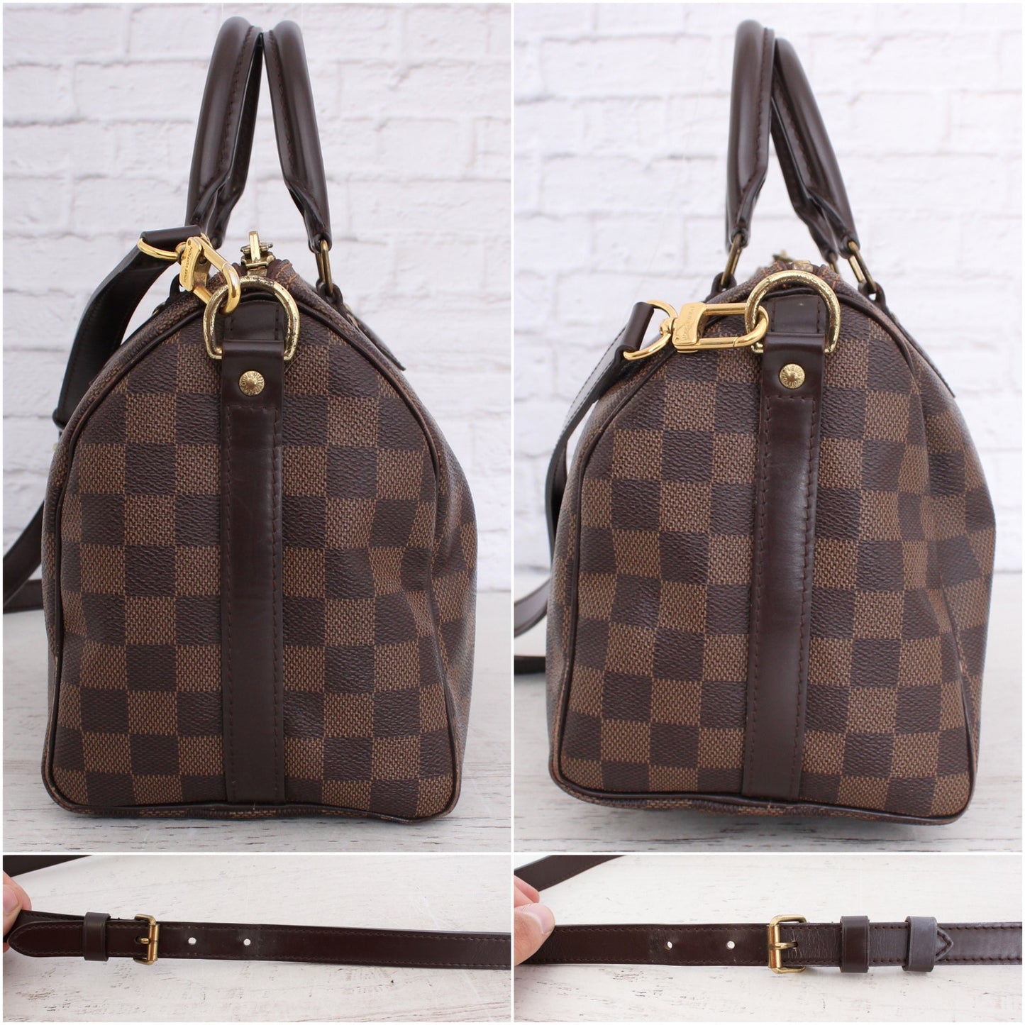 Louis Vuitton Speedy 25 Bandouliere Damier Ebene