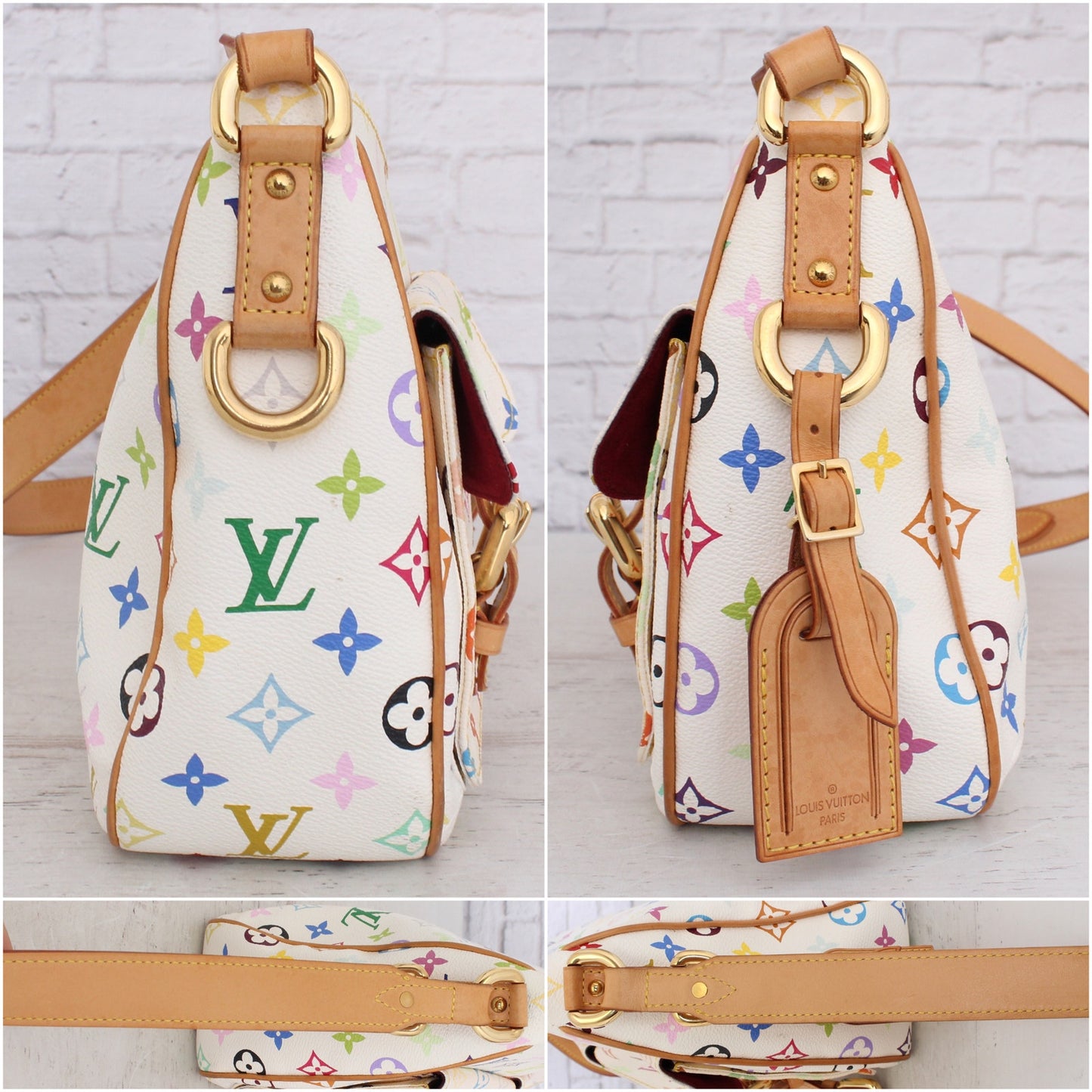 Louis Vuitton Lodge GM White Multicolor Crossbody Leather Shoulder Bag