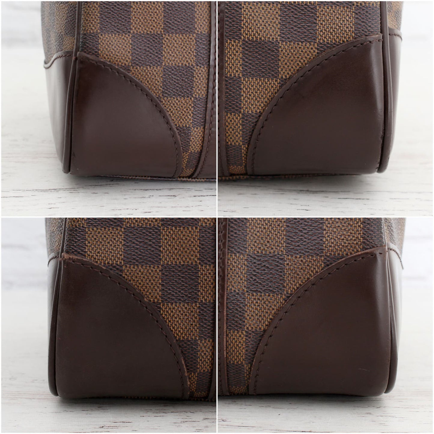 Louis Vuitton Berkeley Damier Ebene Tote Shoulder Women Brown Purse LV