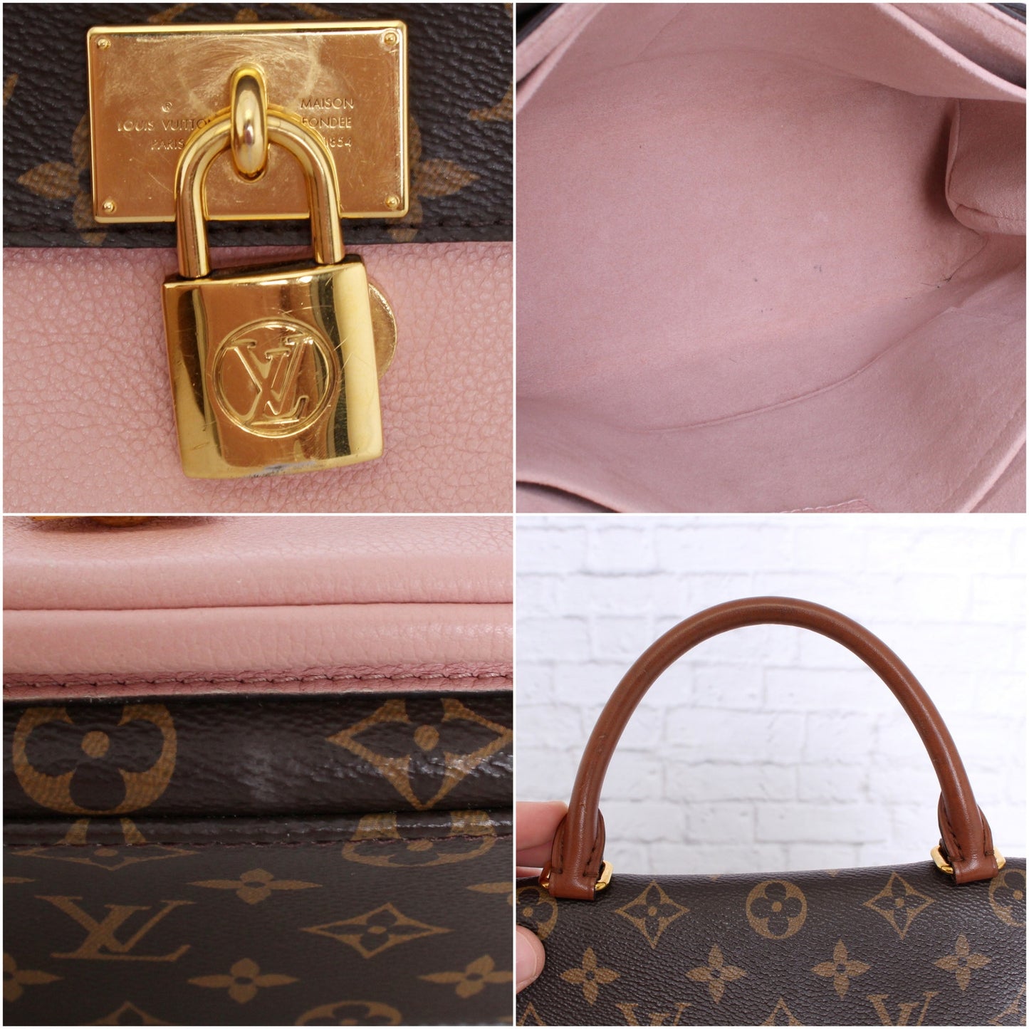 Louis Vuitton Marignan Monogram Leather Crossbody & Satchel Pink Purse