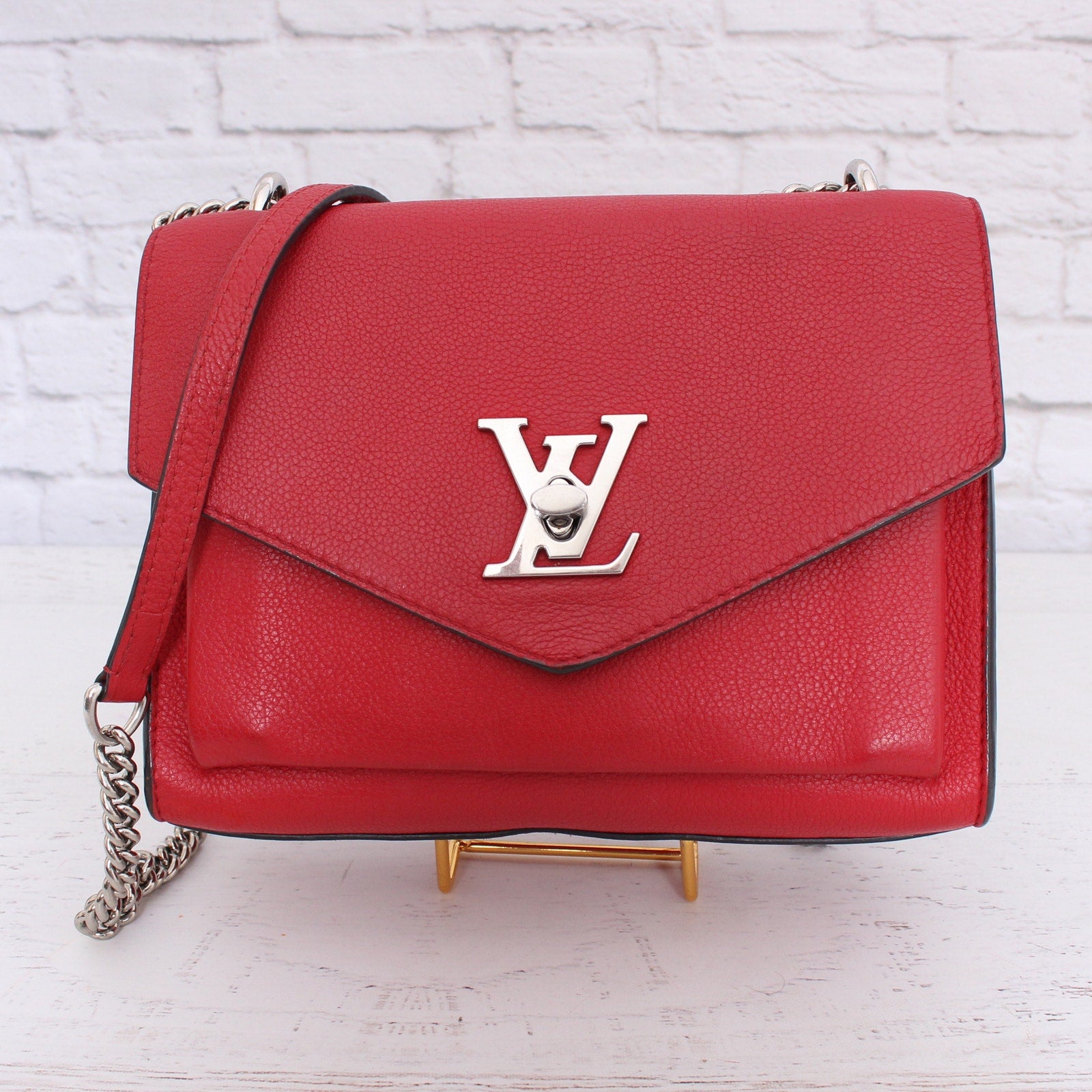 Louis Vuitton Mylockme Red Taurillon Leather Crossbody & Shoulder Purse A2969