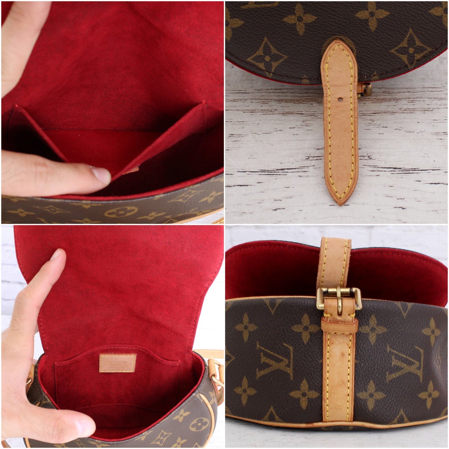 Louis Vuitton Tambourine Monogram Crossbody Shoulder Handbag Leather