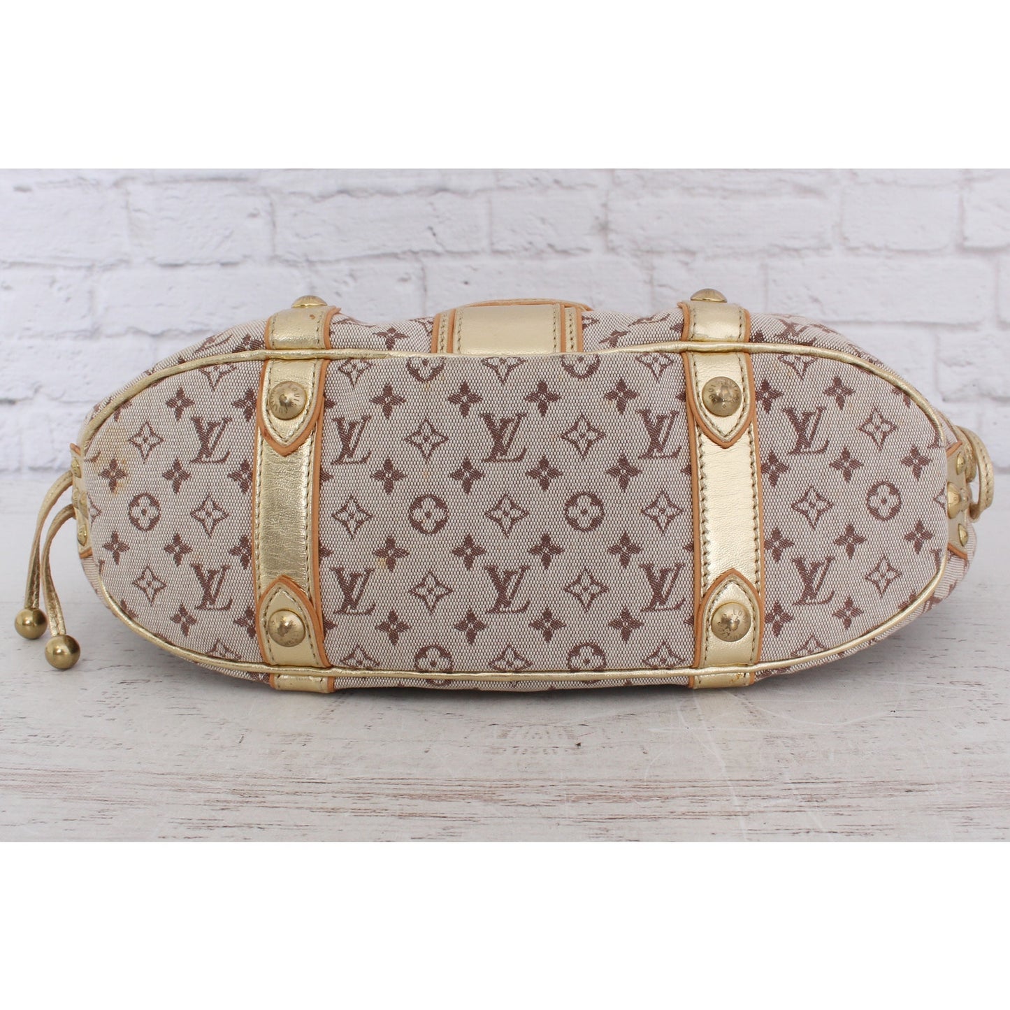 Louis Vuitton Theda Gold Khaki Mini Lin Satchel