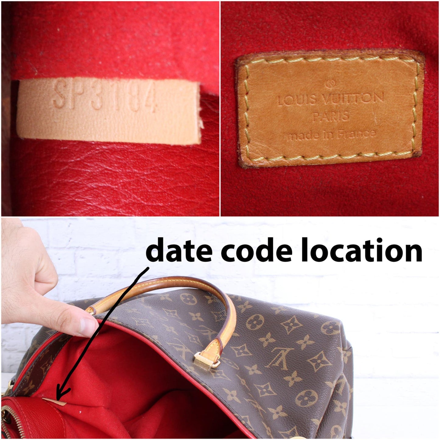 Louis Vuitton Pallas Cerise Red MM Monogram Shoulder Bag