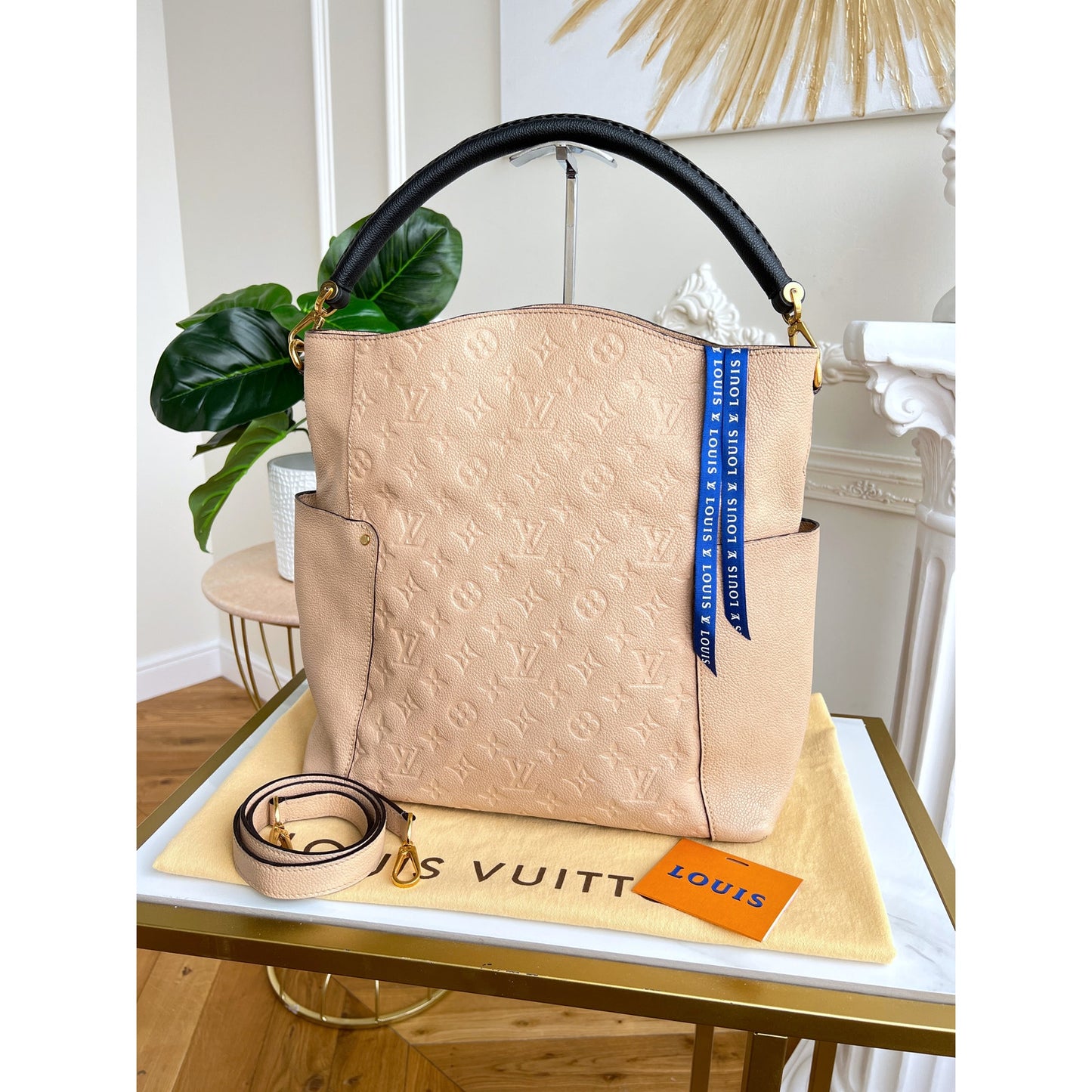 Louis Vuitton Bagatelle Beige Empreinte Shoulder Bag