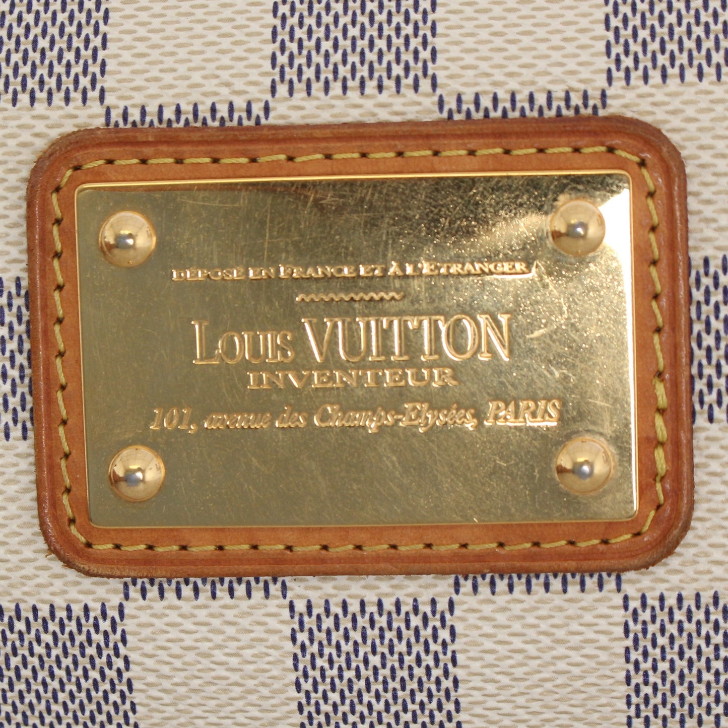 Louis Vuitton Eva Damier Azur Small Crossbody Shoulder Bag Purse Chain