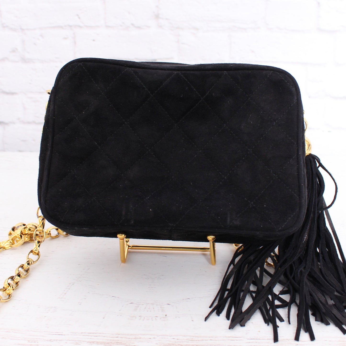 Chanel CC Camera Bag Black Suede Leather Crossbody and Shoulder Purse A3123