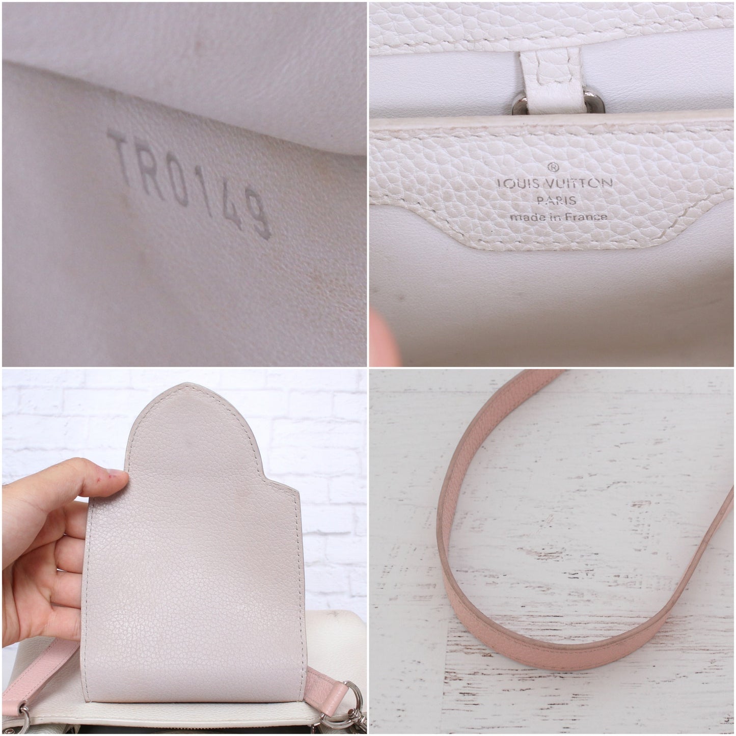 Louis Vuitton Capucines BB White Taurillon Crossbody Satchel Handbag