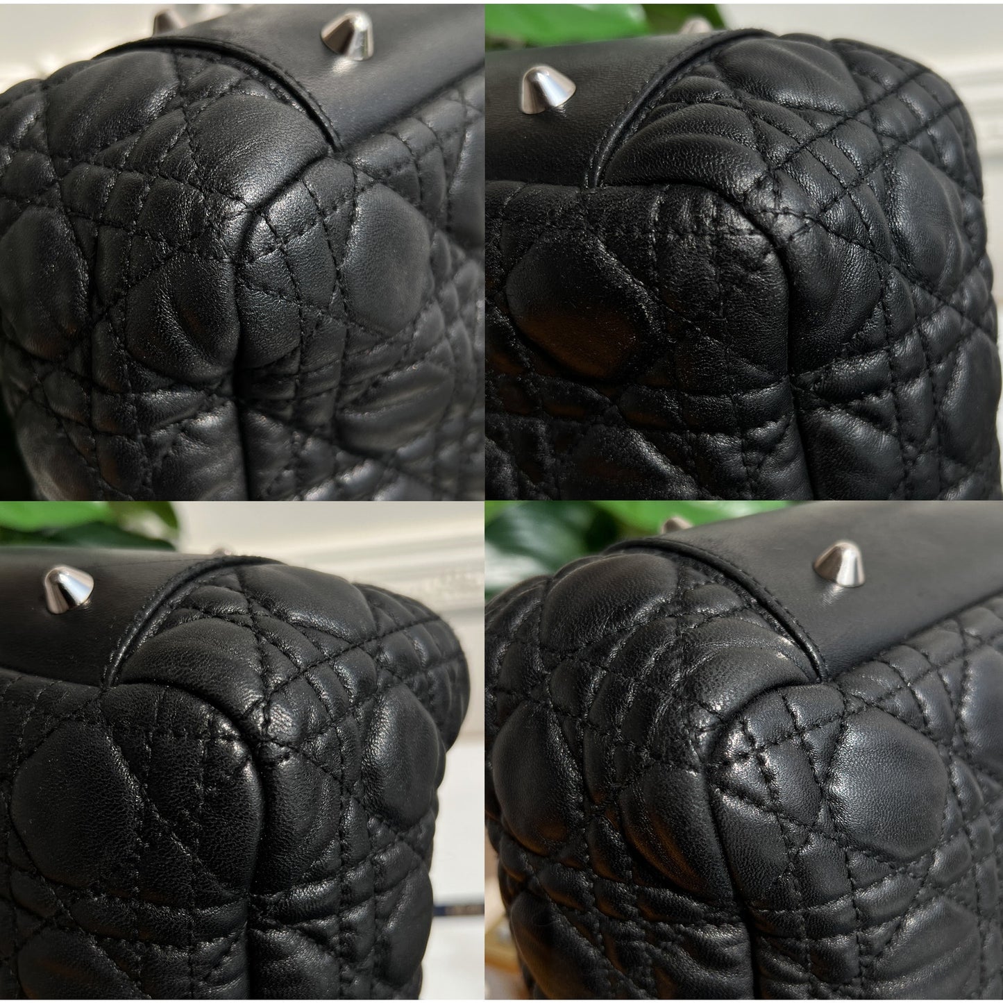 Dior Cannage Quilted Lambskin Black Tote