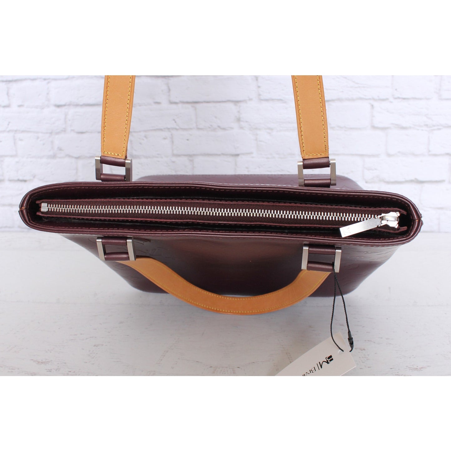 Louis Vuitton Stockton Purple Matte Vernis Satchel Shoulder Handbag Purse A4999