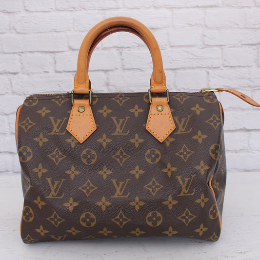Louis Vuitton Speedy 25 Monogram Satchel Purse Handbag Leather Tote Purse A5120