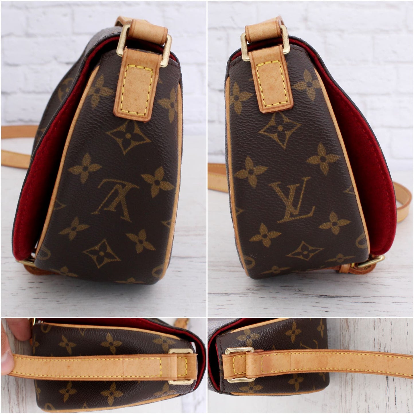 Louis Vuitton Tambourine Monogram Crossbody Shoulder Handbag Leather