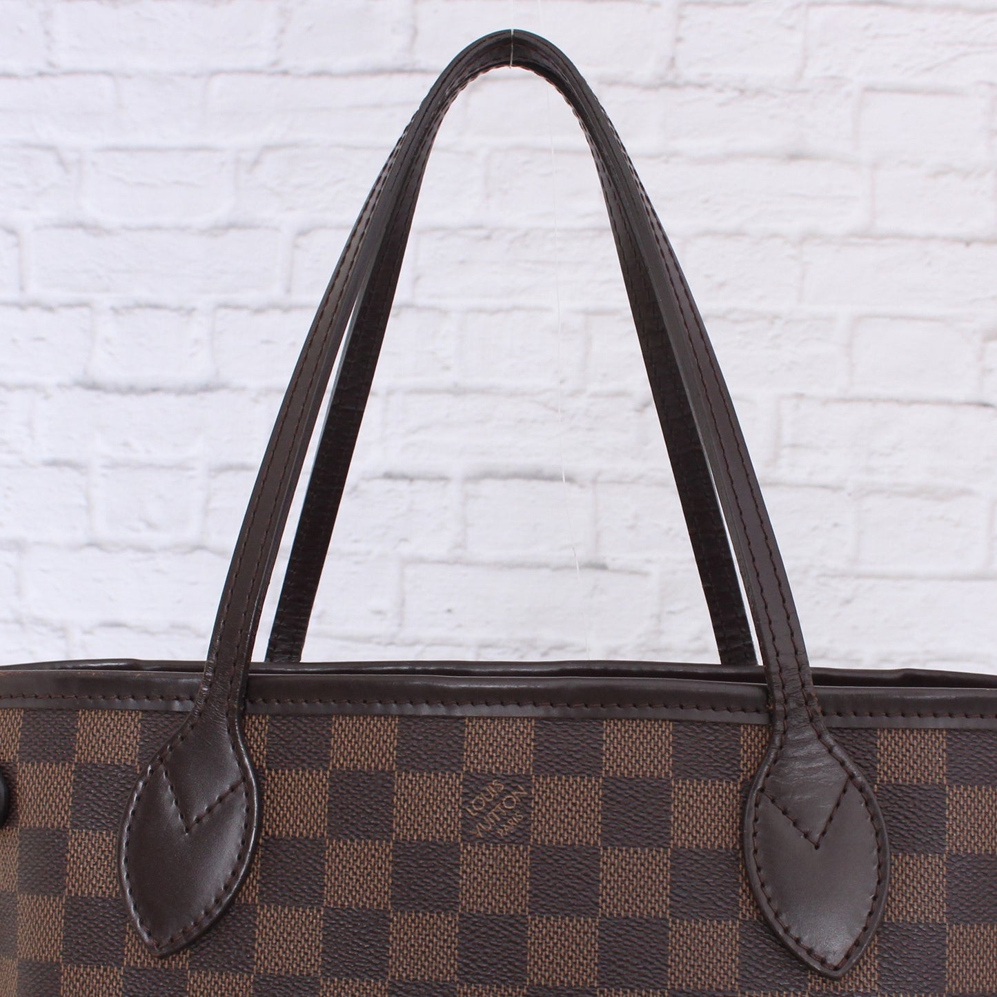 Louis Vuitton Neverfull PM Small Damier Ebene Leather Tote