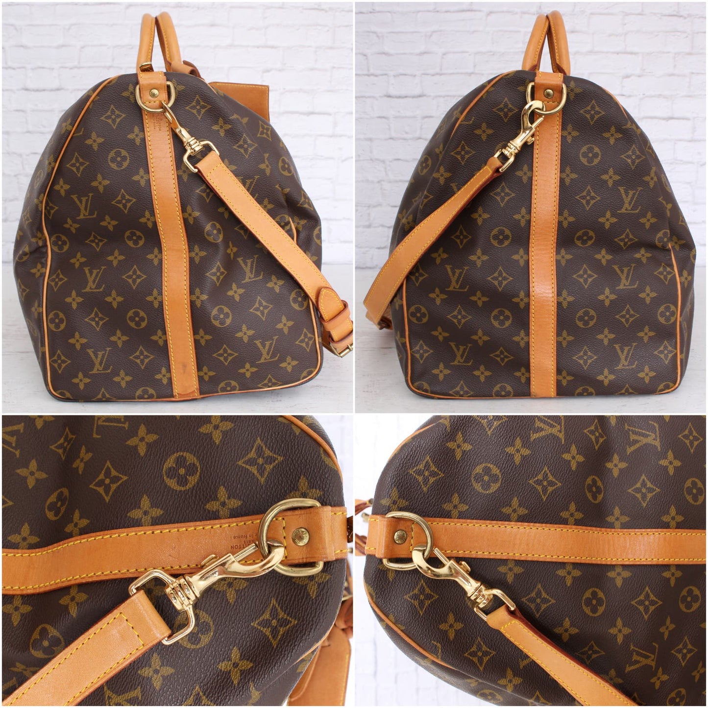 Louis Vuitton Keepall 60 Bandouliere Monogram Duffle Luggage Shoulder