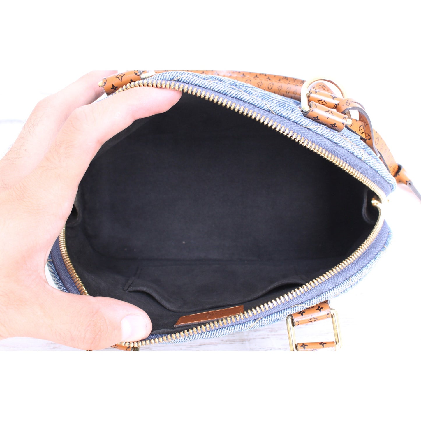 Louis Vuitton Alma BB Malletage Denim Crossbody