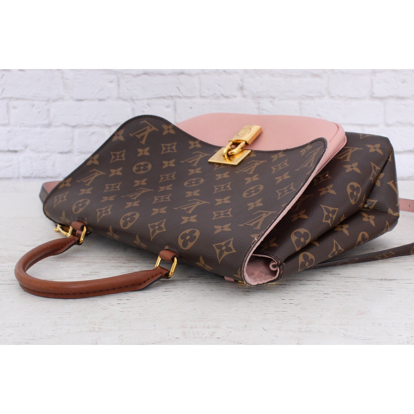 Louis Vuitton Marignan Monogram Leather Crossbody & Satchel Pink Purse