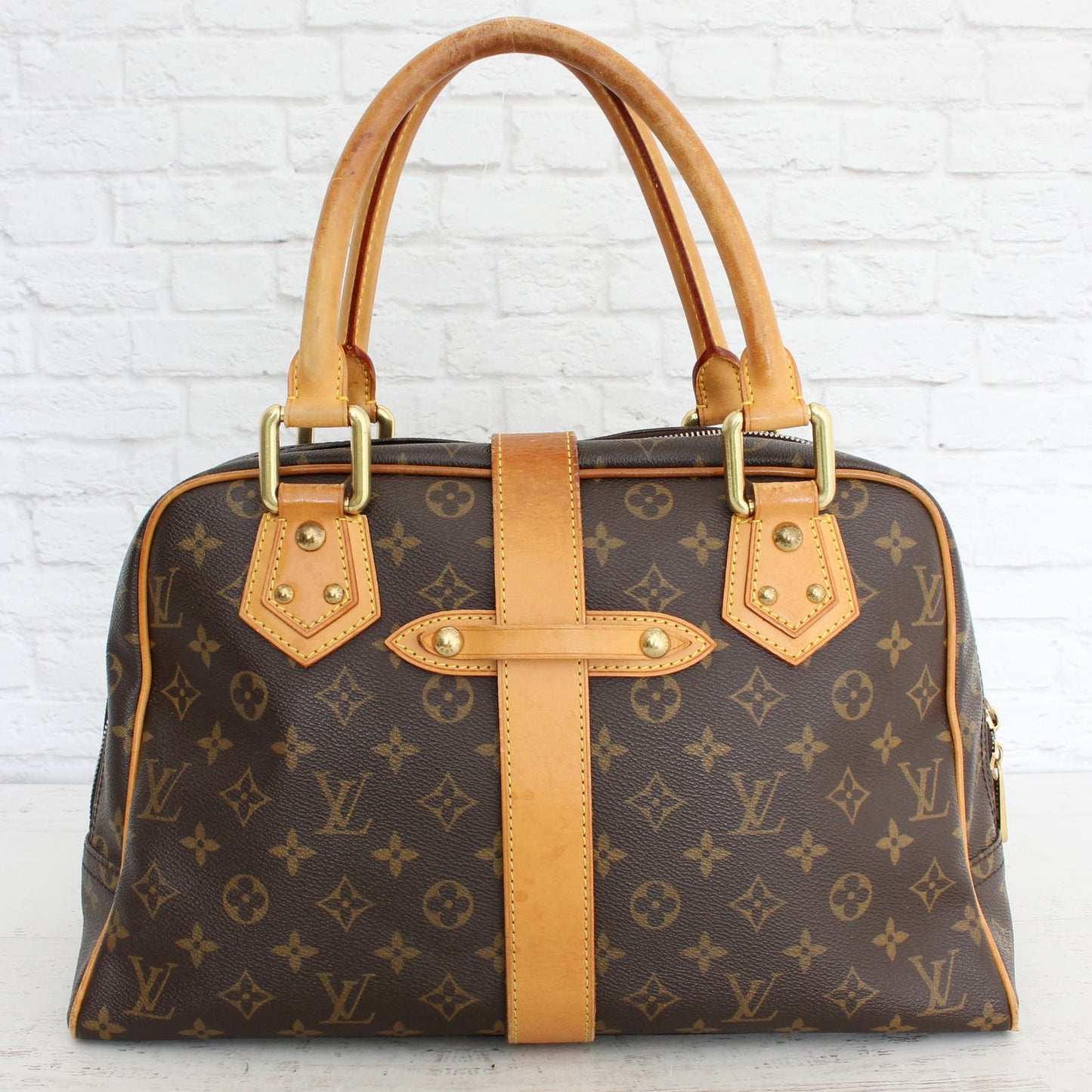 Louis Vuitton Manhattan GM Monogram Shoulder Bag Satchel Purse Zip LV