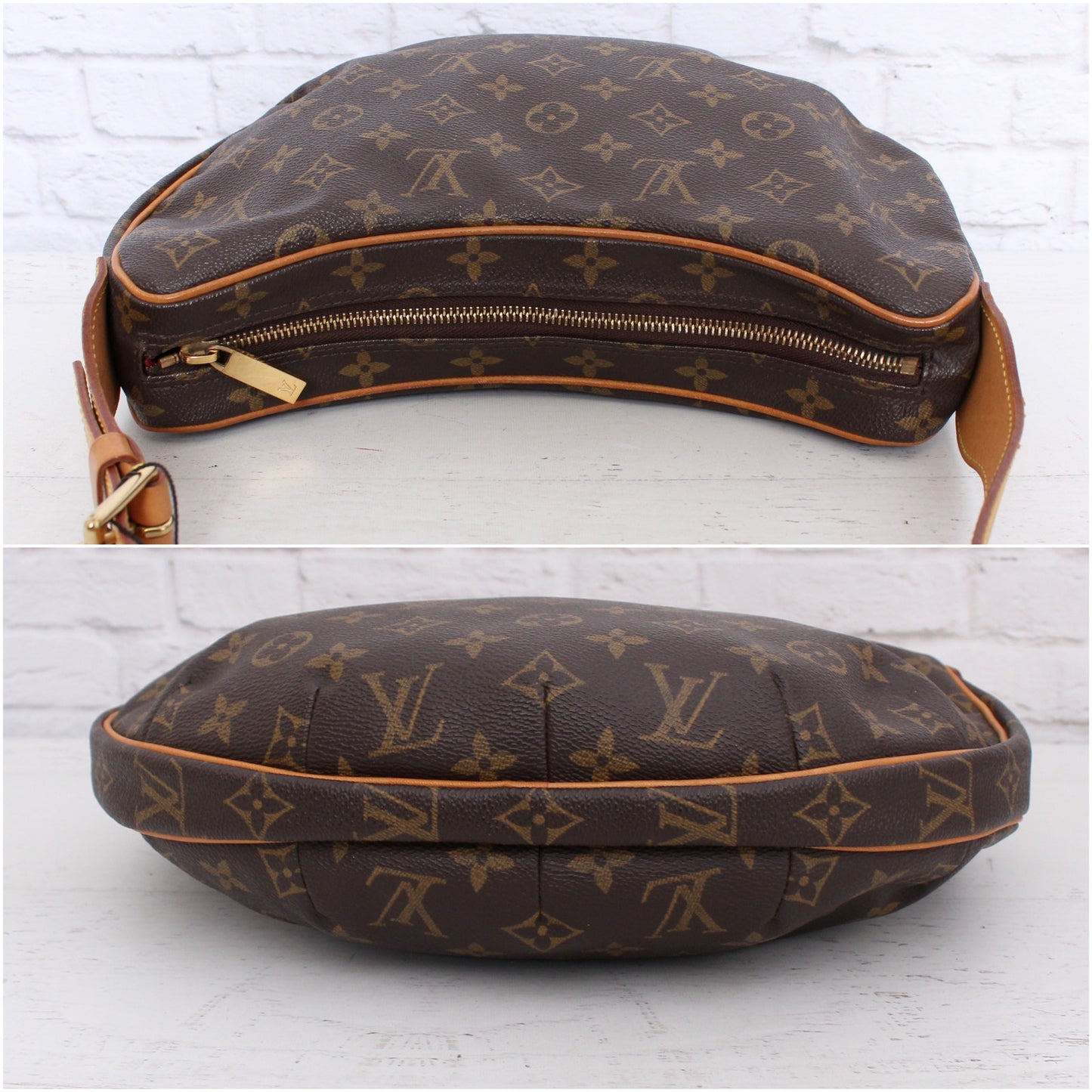 Louis Vuitton Croissant MM Monogram Crescent Shoulder Bag Purse Moon Hobo A4643