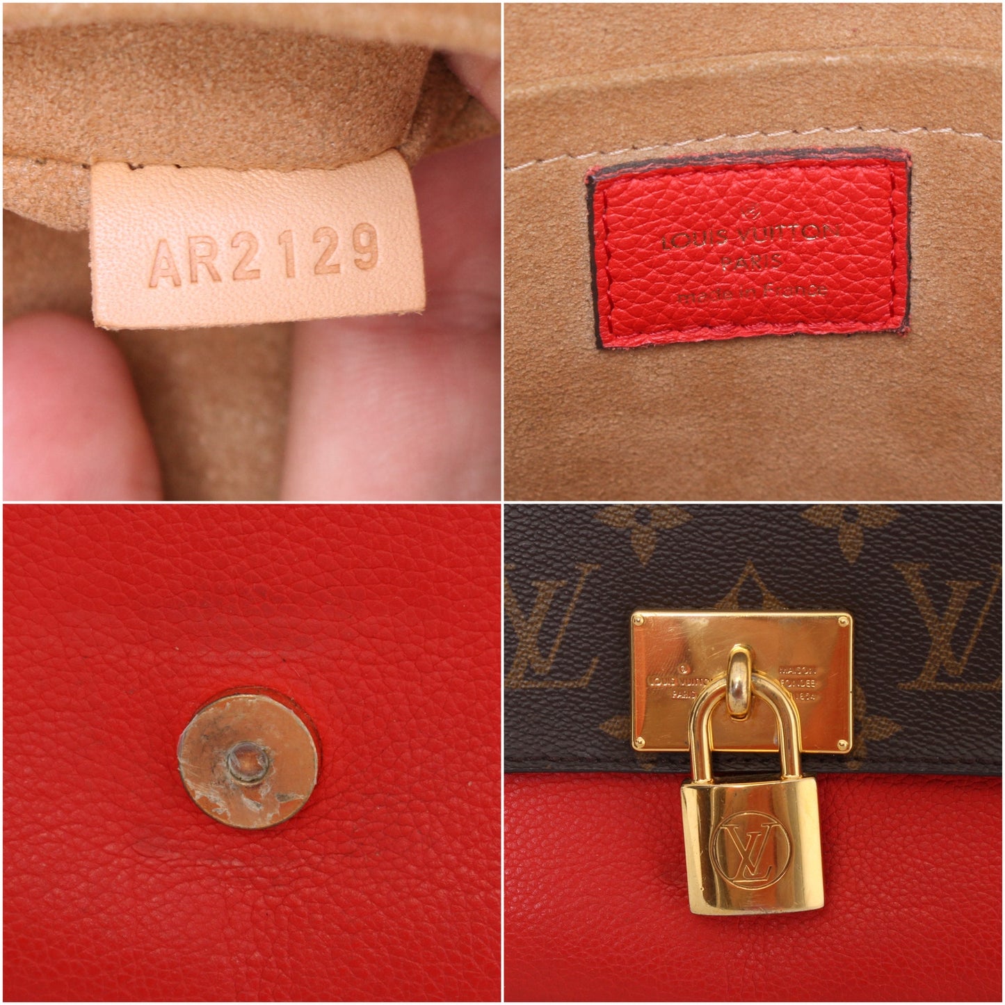 Louis Vuitton Marignan Monogram Leather Crossbody & Satchel Red Purse