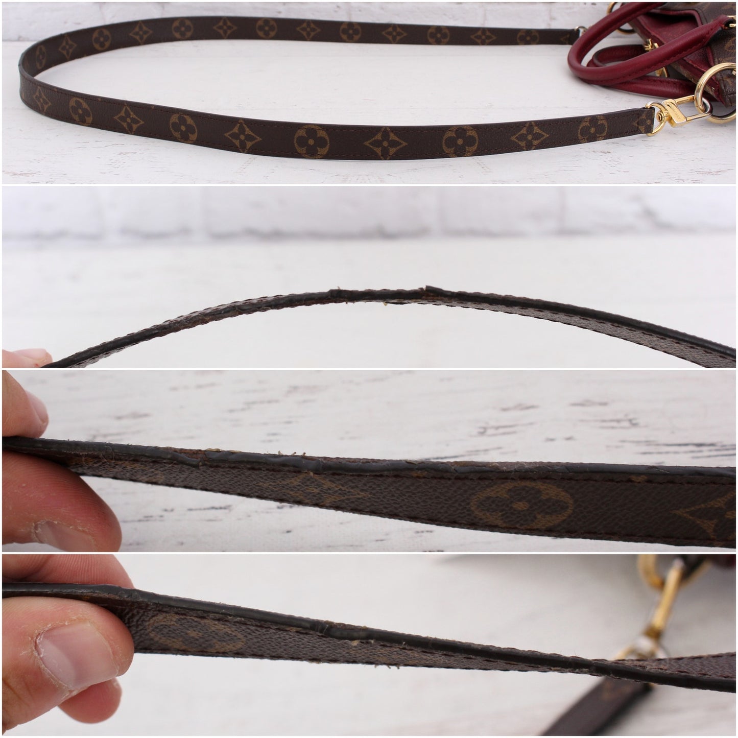 Louis Vuitton Pallas BB Monogram Raisin Satchel Crossbody Purse Tote A5089