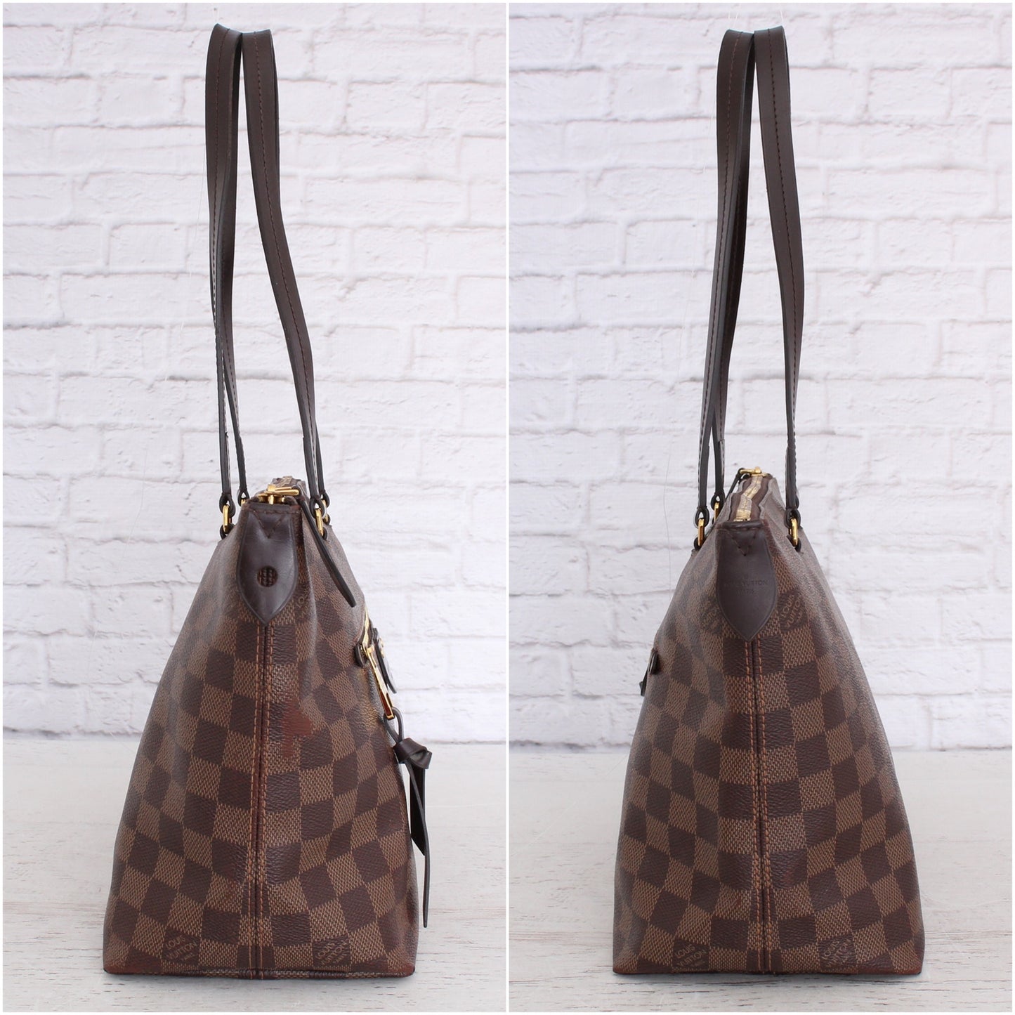 Louis Vuitton Iena PM Zip Tote Damier Ebene Shoulder Bag