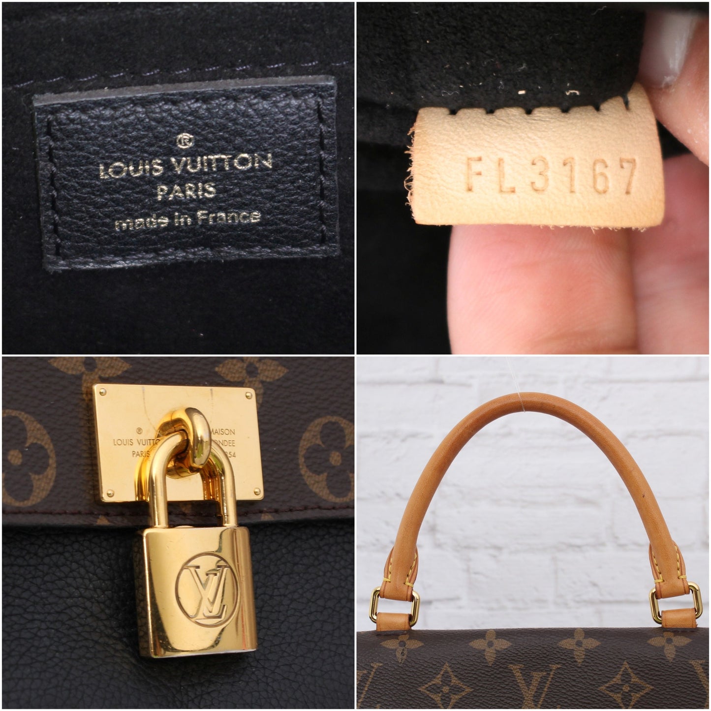 Louis Vuitton Marignan Monogram Leather Crossbody & Satchel Black Purse