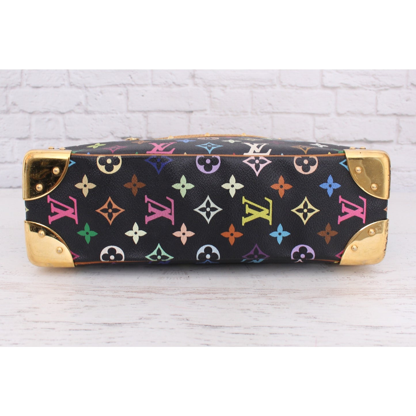 Louis Vuitton Boulogne 30 Black Multicolor Leather Tote Shoulder Handbag A4198