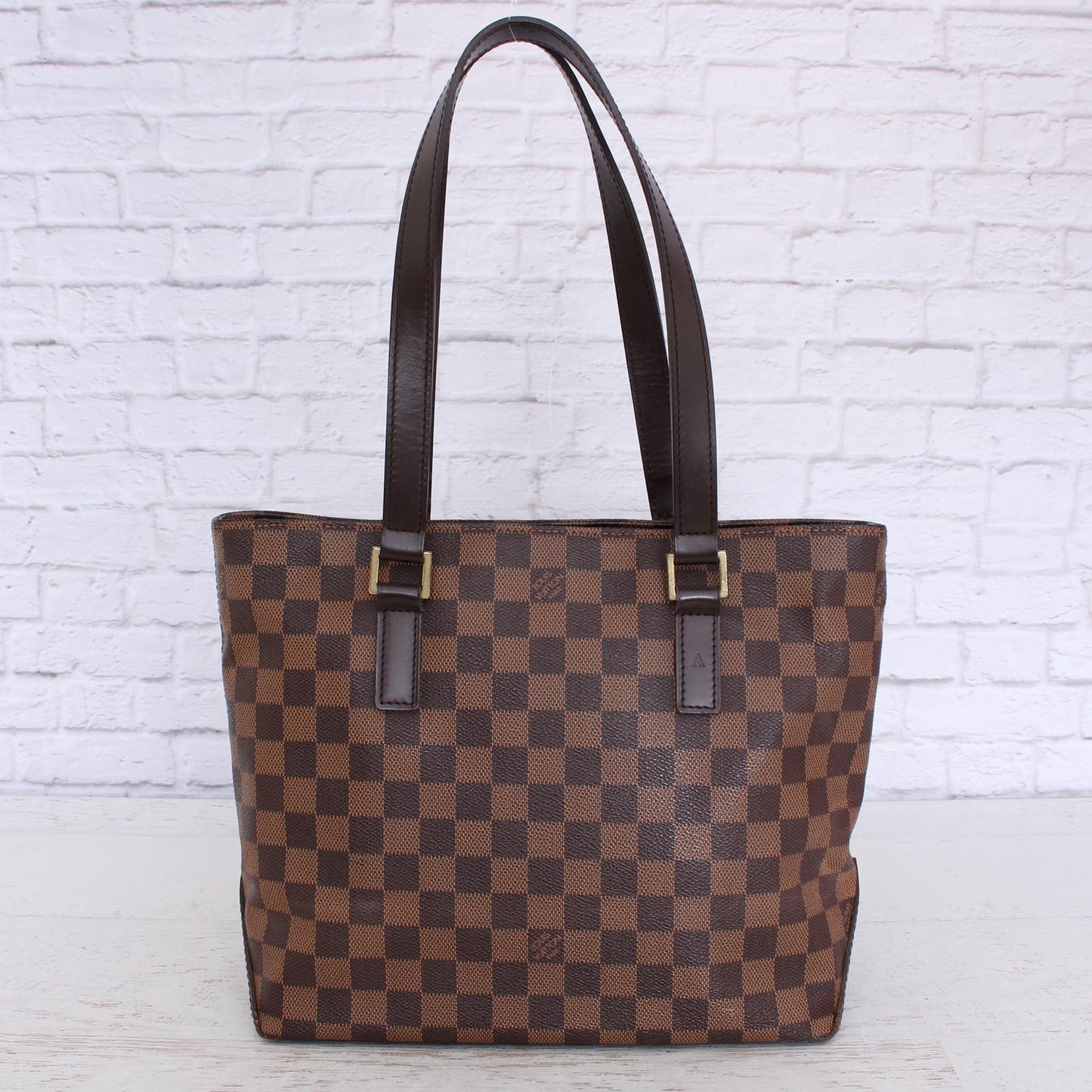 Louis Vuitton Cabas Piano Damier Ebene Tote Shoulder Bag Purse Brown