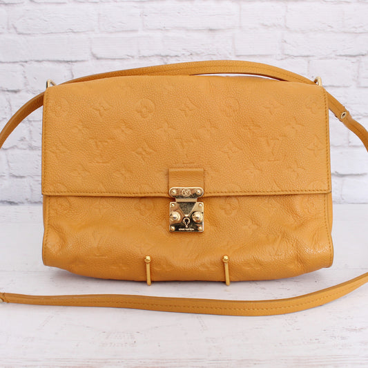 Louis Vuitton Fascinante Yellow Empreinte Crossbody Women Purse Handbag A5095