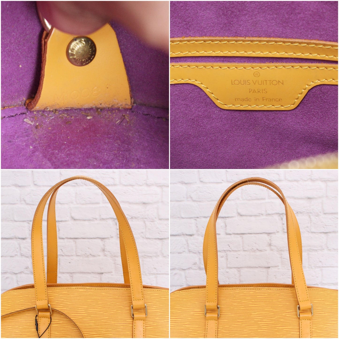 Louis Vuitton Papillon Soufflot with Pouch Yellow Epi Satchel Handbag A3905