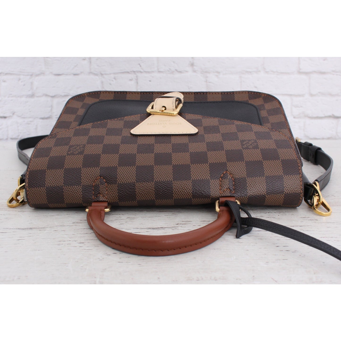 Louis Vuitton Beaumarchais Damier Ebene Leather Crossbody