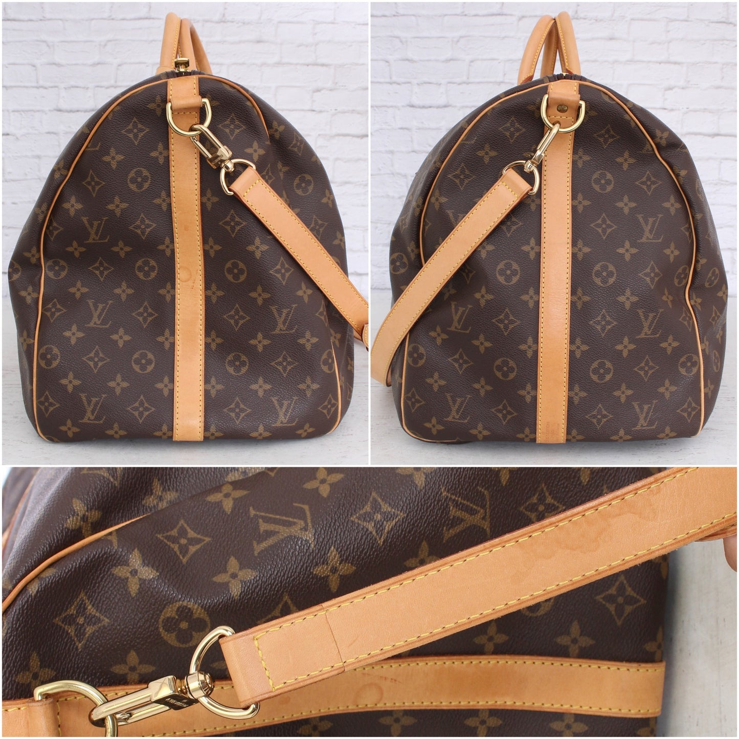 Louis Vuitton Keepall 60 Bandouliere Monogram Duffle Luggage Bag