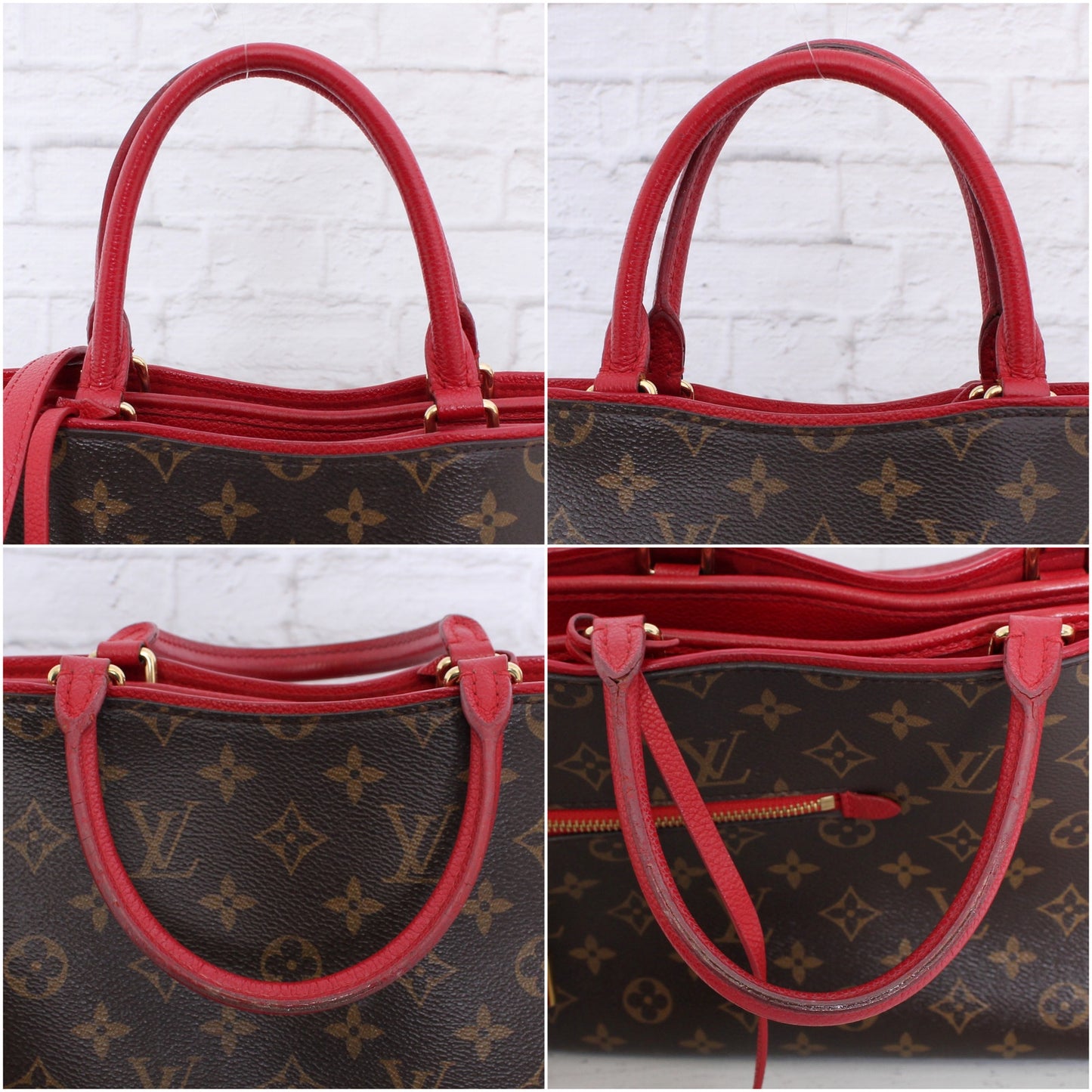 Louis Vuitton Popincourt PM Monogram Red Crossbody Shoulder Satchel